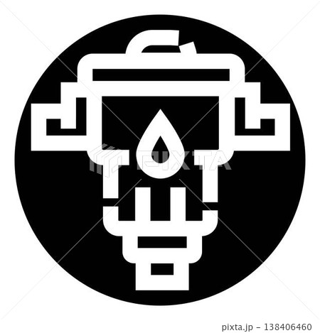Industrial jackhammer drilling machine dropping water or oil 138406460