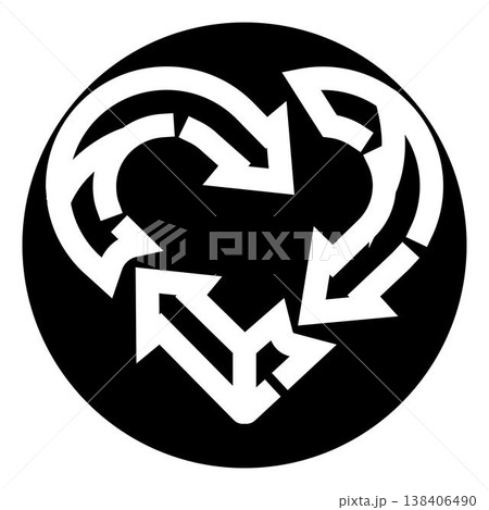 Heart shaped recycling arrows creating love symbol 138406490