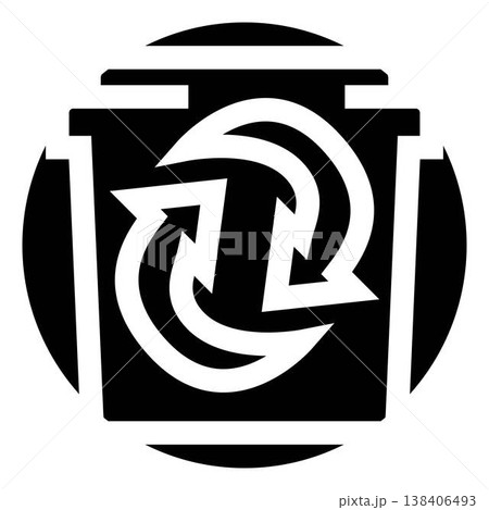 Recycle bin icon with rotating arrows symbol Recycle bin icon with rotating arrows symbol 138406493