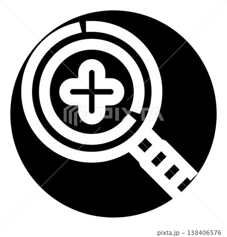 Magnifying glass icon with plus sign 138406576