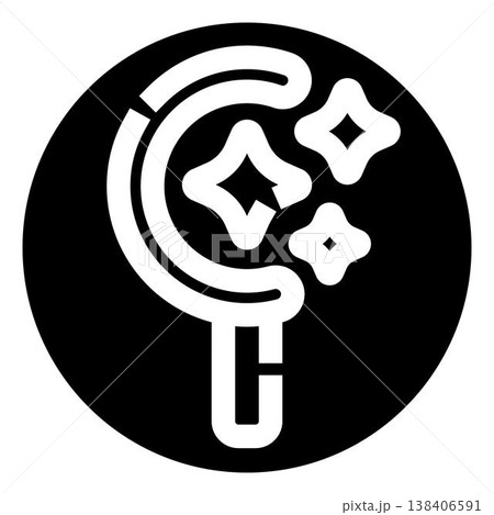 Magic wand icon symbolizing fantasy and wishes Magic wand icon symbolizing fantasy and wishes 138406591