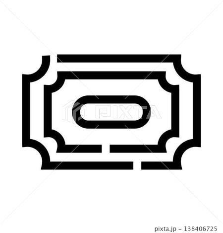 Black outline ticket icon for event admission 138406725