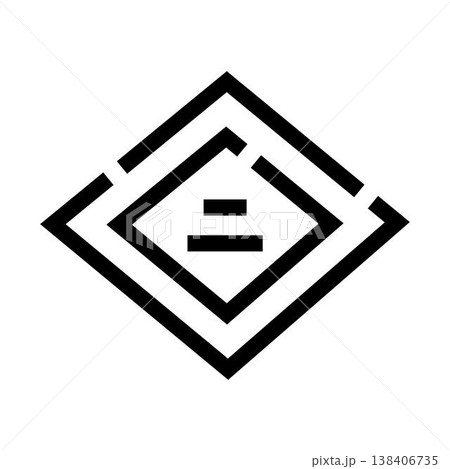 Geometric triple diamond symbol with abstract concept lines 138406735