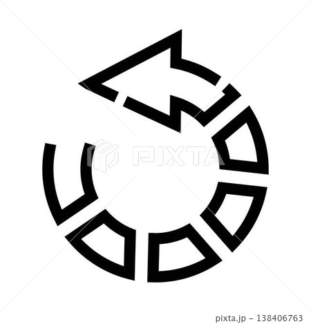 Circular arrow spinning progress reloading icon 138406763