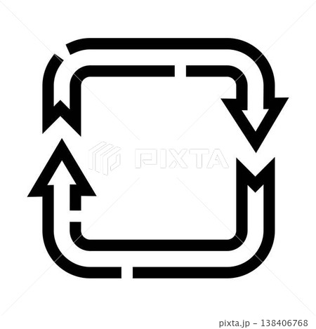 Recycling arrows forming a square refresh icon Recycling arrows forming a square refresh icon 138406768