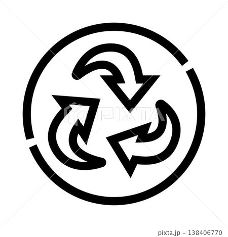 Universal recycling symbol representing environmental sustainability and green economy 138406770