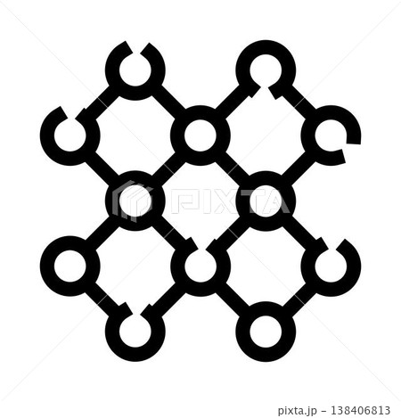 Abstract network mesh with connecting nodes grid concept 138406813