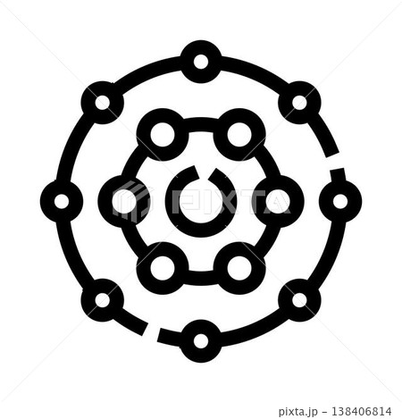 Atomic structure diagram illustrating science and research 138406814