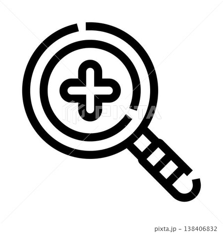 Magnifying glass exploring details, zooming in icon 138406832