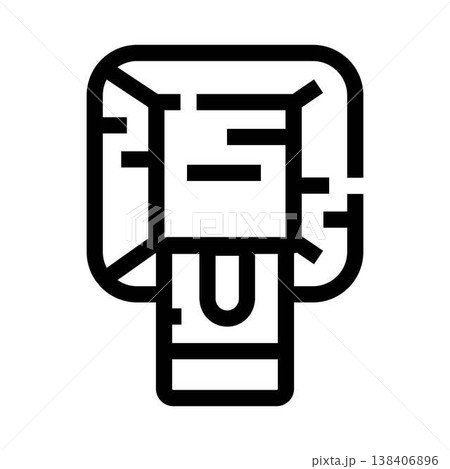 Stone block abstract icon representing construction material Stone block abstract icon representing construction material 138406896