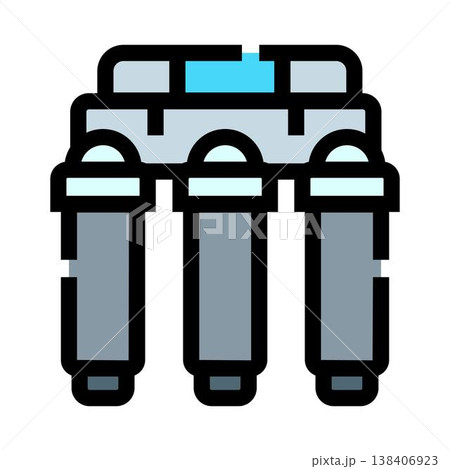 Water filtration system icon purifying household water 138406923