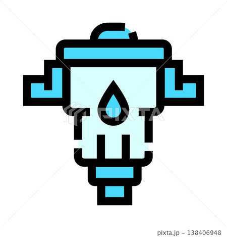 Water filtration system icon with drop 138406948