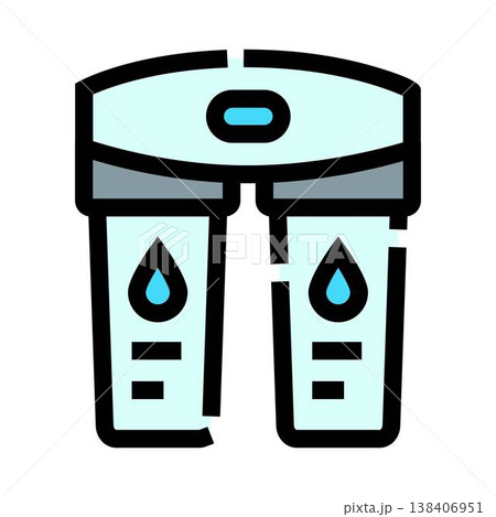 Water filter filtration system purifying clean liquid icon Water filter filtration system purifying clean liquid icon 138406951