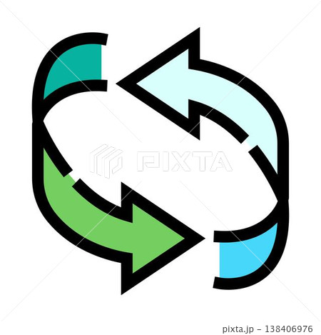 Recycling arrows turning in a continuous loop 138406976