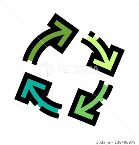 Recycle arrow loop for green sustainability process 138406979