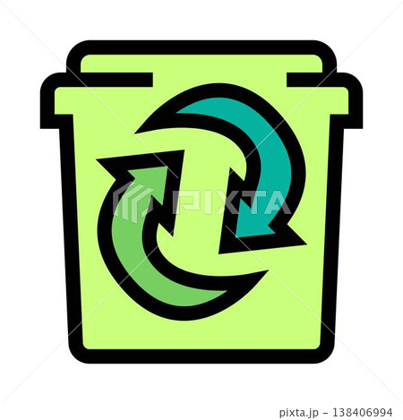 Recycling bin concept with environmental arrows icon Recycling bin concept with environmental arrows icon 138406994