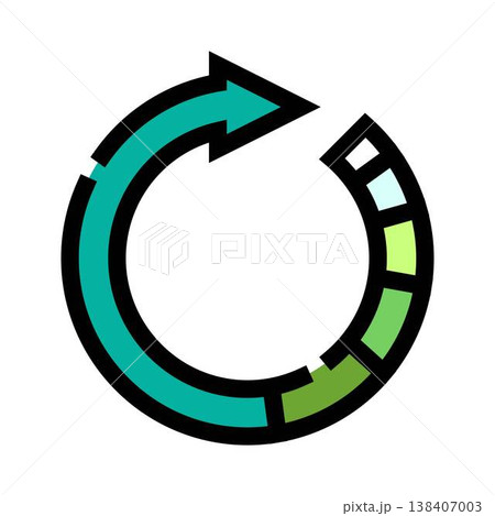 Circular arrow representing continuous cycle and progress Circular arrow representing continuous cycle and progress 138407003