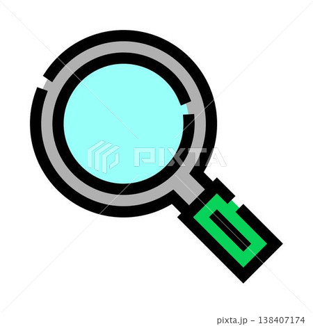 Magnifying glass icon for searching and finding information Magnifying glass icon for searching and finding information 138407174