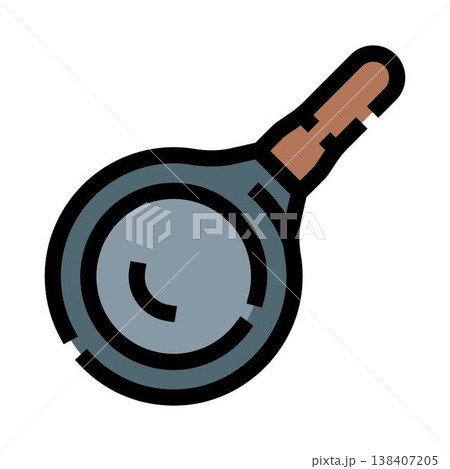 Frying pan kitchen utensil cooking icon illustration Frying pan kitchen utensil cooking icon illustration 138407205