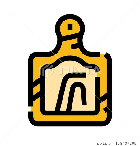 Wooden cutting board kitchen utensil icon concept 138407209