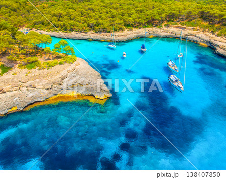 Mallorca, Spain. Scenic Mediterranean landscape during a bright sunny summer day. 138407850