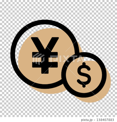 Yen symbol and dollar currency icon (foreign exchange/international trading) 138407883
