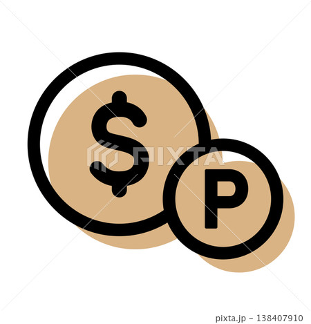 ドルとポイントのアイコン(ポイント還元・特典) ドルとポイントのアイコン(ポイント還元・特典) 138407910