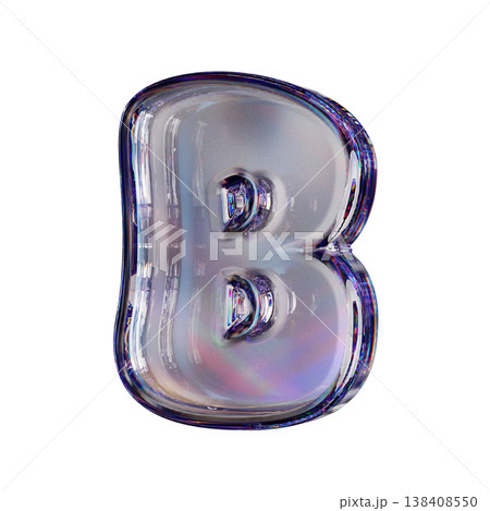 Crystal clear bubble font Letter B 3D Crystal clear bubble font Letter B 3D 138408550