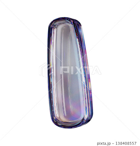 Crystal clear bubble font Letter I 3D 138408557