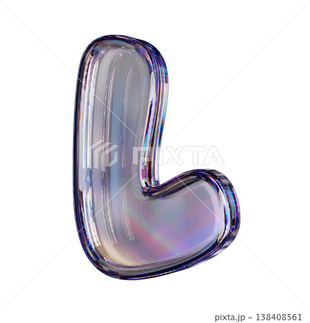 Crystal clear bubble font Letter L 3D Crystal clear bubble font Letter L 3D 138408561