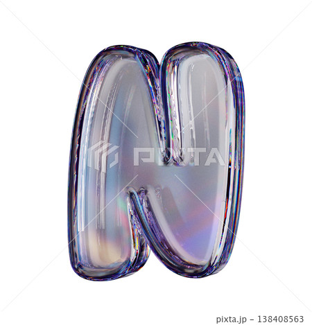 Crystal clear bubble font Letter N 3D Crystal clear bubble font Letter N 3D 138408563