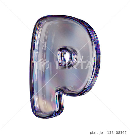 Crystal clear bubble font Letter P 3D Crystal clear bubble font Letter P 3D 138408565