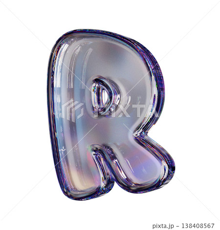 Crystal clear bubble font Letter R 3D Crystal clear bubble font Letter R 3D 138408567
