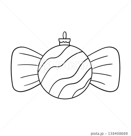 Minimalist Christmas ornament. Elegant winter decoration perfect for holiday cards Minimalist Christmas ornament. Elegant winter decoration perfect for holiday cards 138408689