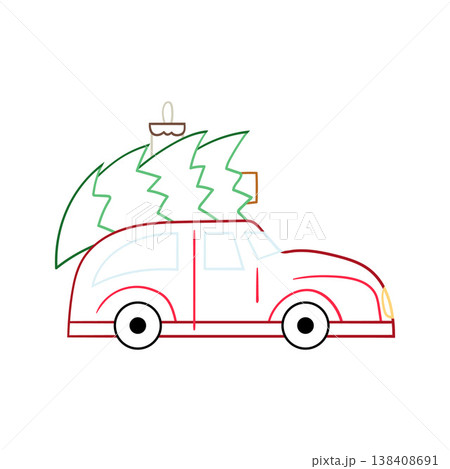 Minimalist Christmas ornament. Elegant winter decoration perfect for holiday cards Minimalist Christmas ornament. Elegant winter decoration perfect for holiday cards 138408691
