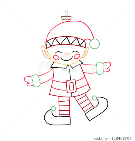 Minimalist Christmas ornament. Elegant winter decoration perfect for holiday cards 138408707