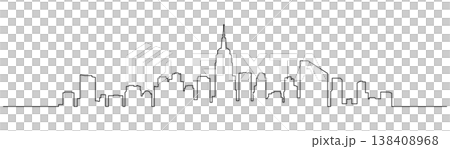 black and white city silhouette, without background black and white city silhouette, without background 138408968