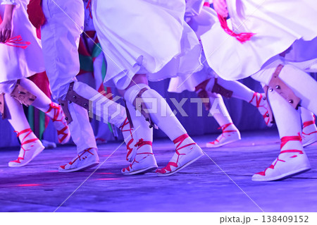 Basque traditional dance, street dances during a celebration 138409152