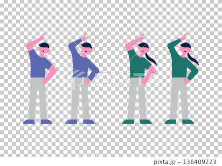 若い男女のストレッチのベクターイラスト素材セット 若い男女のストレッチのベクターイラスト素材セット 138409223