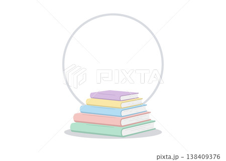 Stack of colorful books with clean minimal style and soft pastel tones, featuring empty circular space above for copy, perfect for education themes, learning content, and modern design backgrounds. Stack of colorful books with clean minimal style and soft pastel tones, featuring empty circular space above for copy, perfect for education themes, learning content, and modern design backgrounds. 138409376