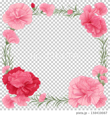 赤とピンクのカーネーションのフラワーフレーム 感謝の背景イラスト 赤とピンクのカーネーションのフラワーフレーム 感謝の背景イラスト 138410087