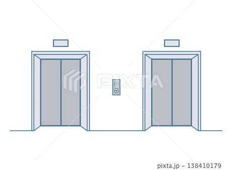 オフィスビルのエレベーターのイラスト 138410179