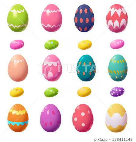 イースター、透過、卵、イースターエッグ、うさぎ、バスケット、春、Easter  138411148