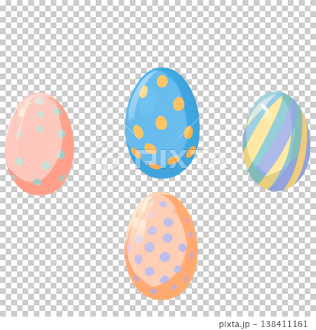 イースター、透過、卵、イースターエッグ、うさぎ、バスケット、春、Easter  138411161