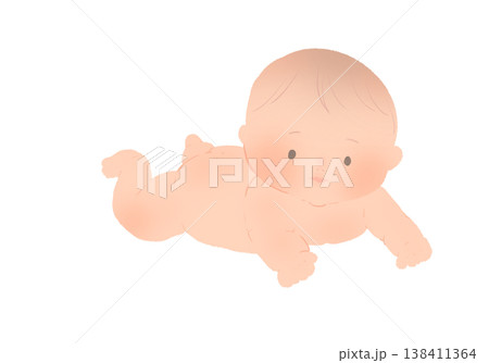 寝返りする赤ちゃん 138411364