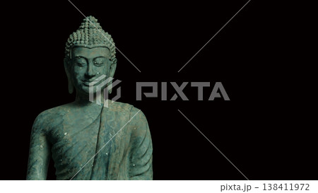 Ancient Buddha Statue Meditation Spiritual Zen Concept 3d render. 138411972