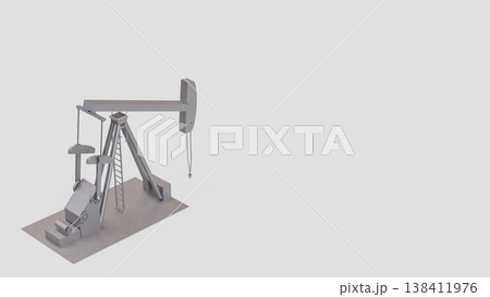 Oil Pump Jack Petroleum Industry Equipment On White Background 3d render. 138411976