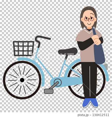 自行車和上門護士的插圖 138412511