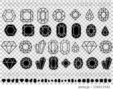 一組簡單的寶石插圖 一組簡單的寶石插圖 138413582