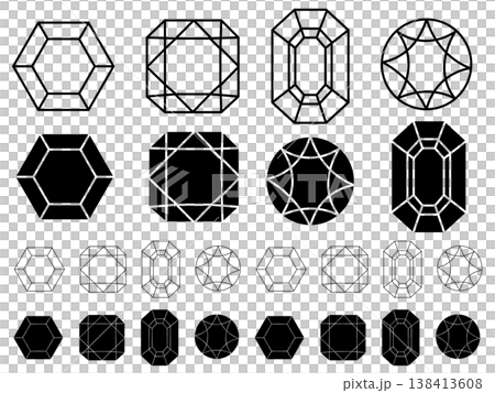 一組簡單的寶石插圖 一組簡單的寶石插圖 138413608